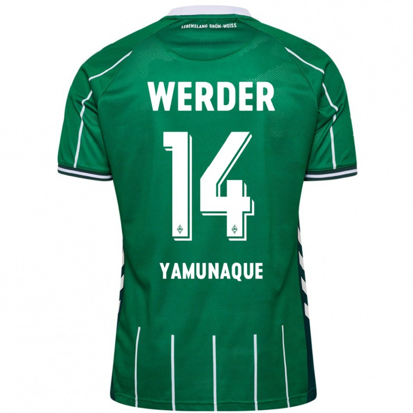 Danxen Kinder Rafael Pascual Ramirez Yamunaque #14 Grün Weiß Heimtrikot Trikot 2025/26 T-Shirt