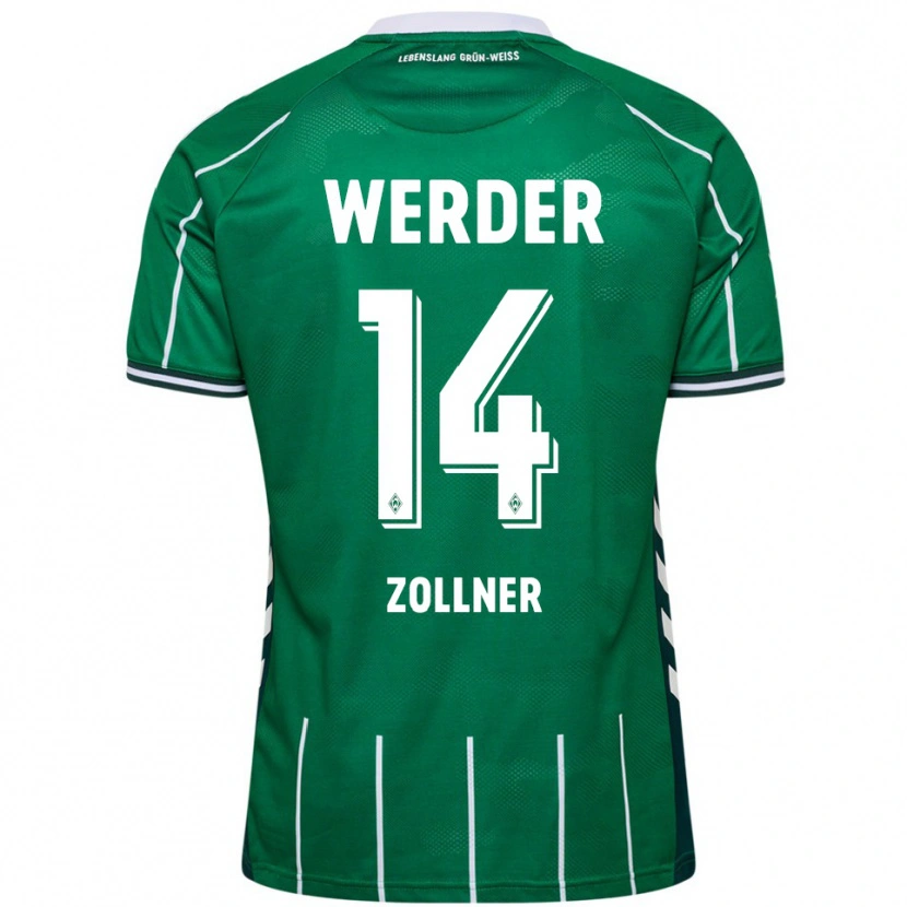 Danxen Kinder Adrian Zollner #14 Grün Weiß Heimtrikot Trikot 2025/26 T-Shirt