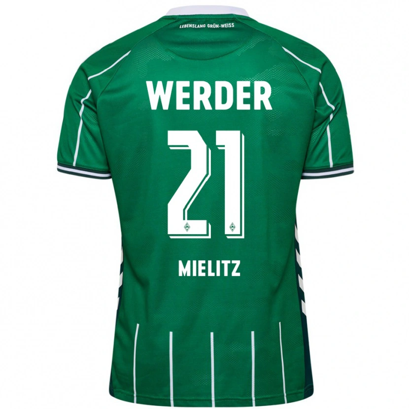 Danxen Kinder Sebastian Mielitz #21 Grün Weiß Heimtrikot Trikot 2025/26 T-Shirt