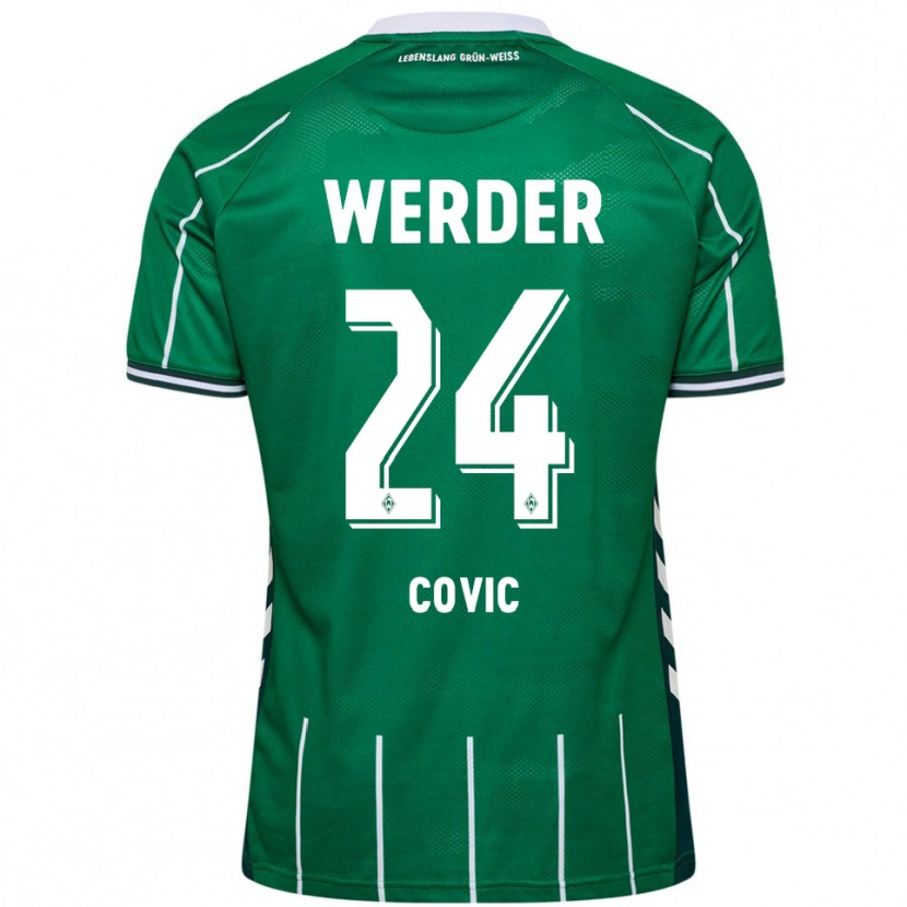 Danxen Kinder Patrice Covic #24 Grün Weiß Heimtrikot Trikot 2025/26 T-Shirt
