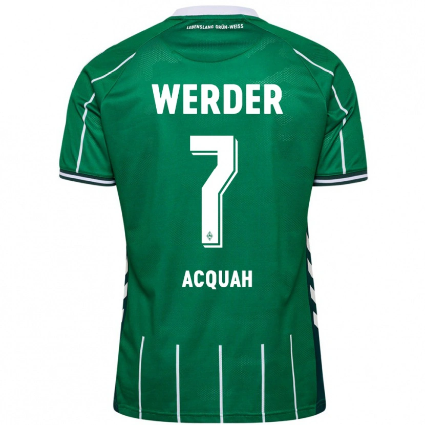 Danxen Kinder Joseph Shadrach Acheampong Acquah #7 Grün Weiß Heimtrikot Trikot 2025/26 T-Shirt