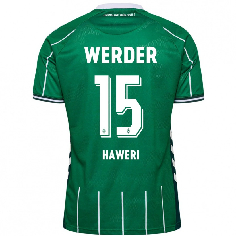 Danxen Kinder Adrian Haweri #15 Grün Weiß Heimtrikot Trikot 2025/26 T-Shirt