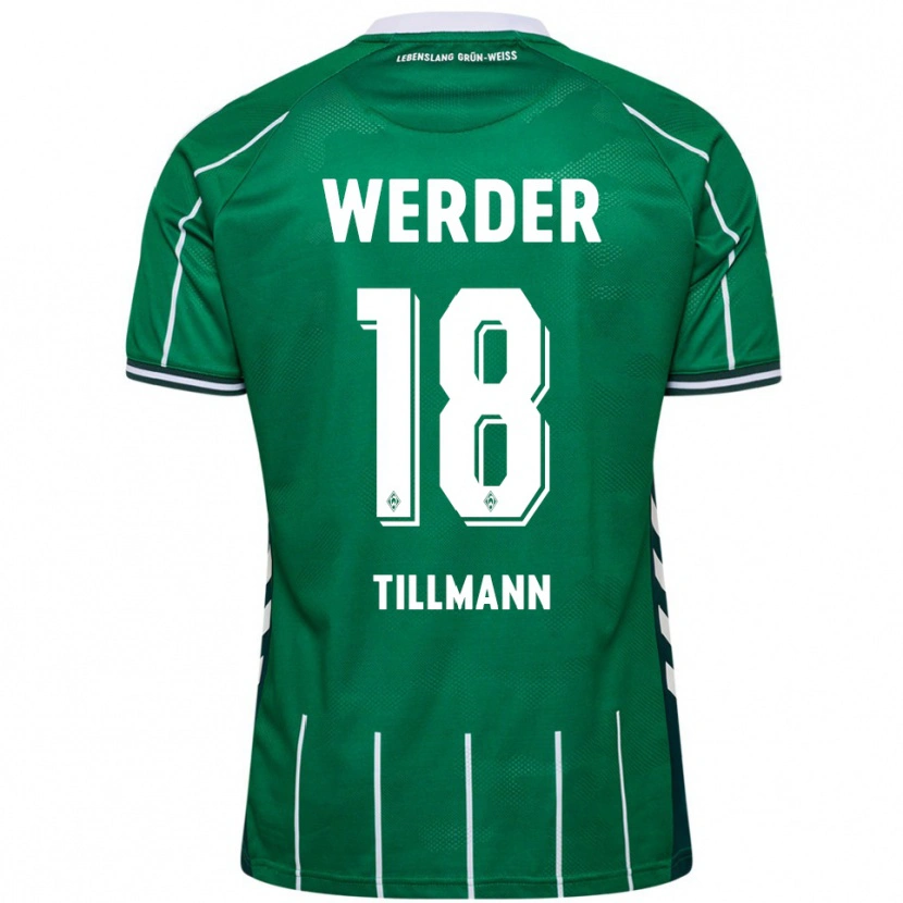 Danxen Kinder Felix Tillmann #18 Grün Weiß Heimtrikot Trikot 2025/26 T-Shirt