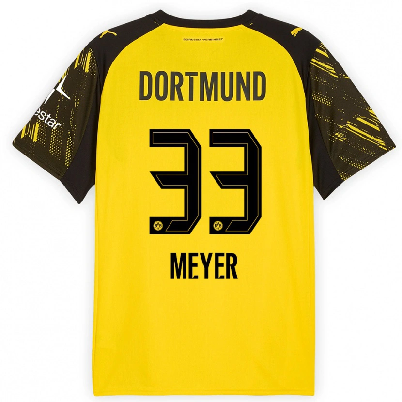 Danxen Kinder Alexander Meyer #33 Gelb Schwarz Heimtrikot Trikot 2025/26 T-Shirt