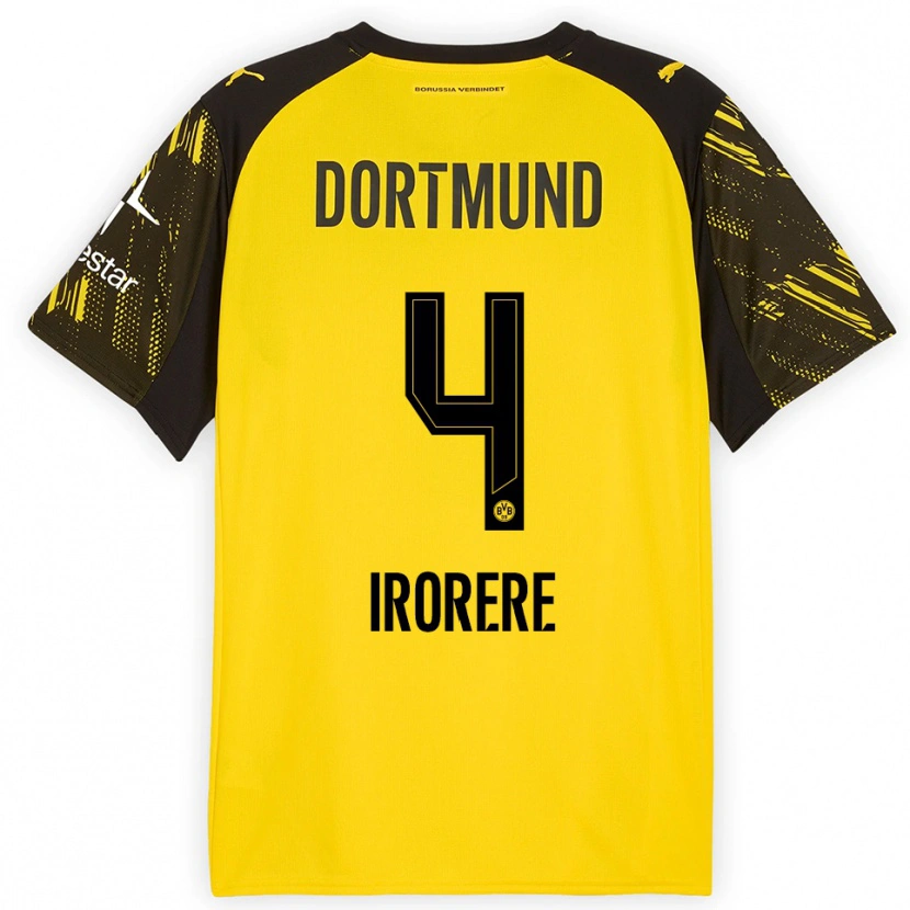 Danxen Kinder Felix Irorere #4 Gelb Schwarz Heimtrikot Trikot 2025/26 T-Shirt