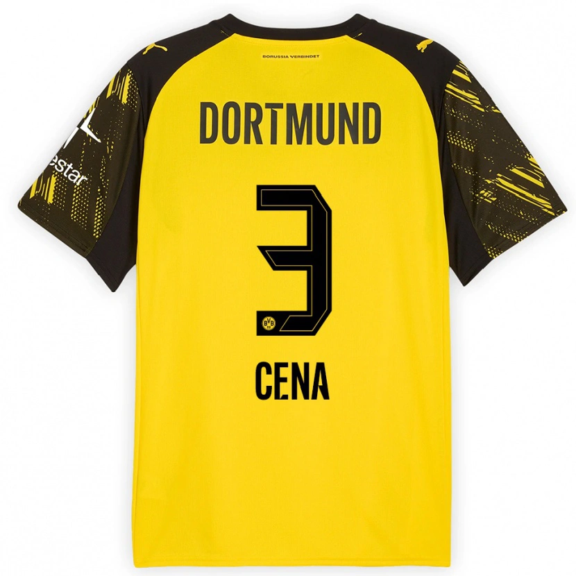 Danxen Kinder Valon Cena #3 Gelb Schwarz Heimtrikot Trikot 2025/26 T-Shirt