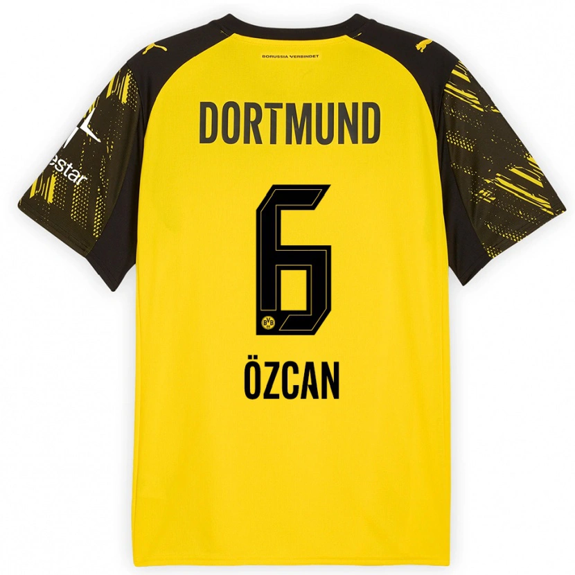 Danxen Kinder Salih Özcan #6 Gelb Schwarz Heimtrikot Trikot 2025/26 T-Shirt