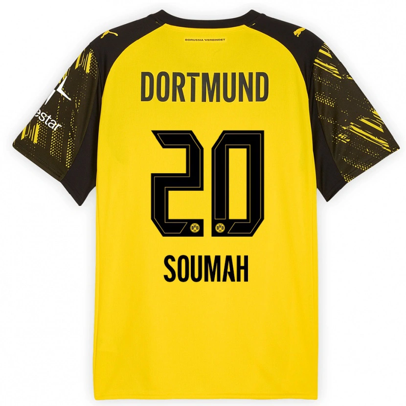 Danxen Kinder Moussa Soumah #20 Gelb Schwarz Heimtrikot Trikot 2025/26 T-Shirt