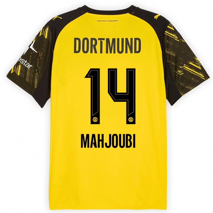 Danxen Kinder Anas Mahjoubi #14 Gelb Schwarz Heimtrikot Trikot 2025/26 T-Shirt