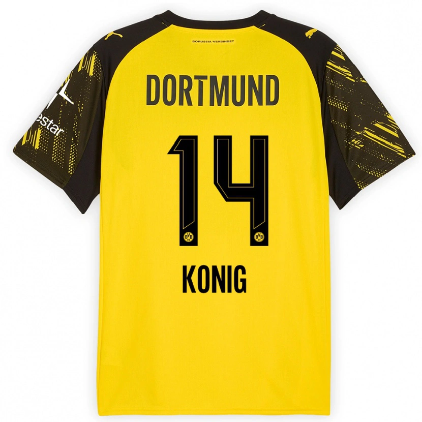 Danxen Kinder Raul Konig #14 Gelb Schwarz Heimtrikot Trikot 2025/26 T-Shirt