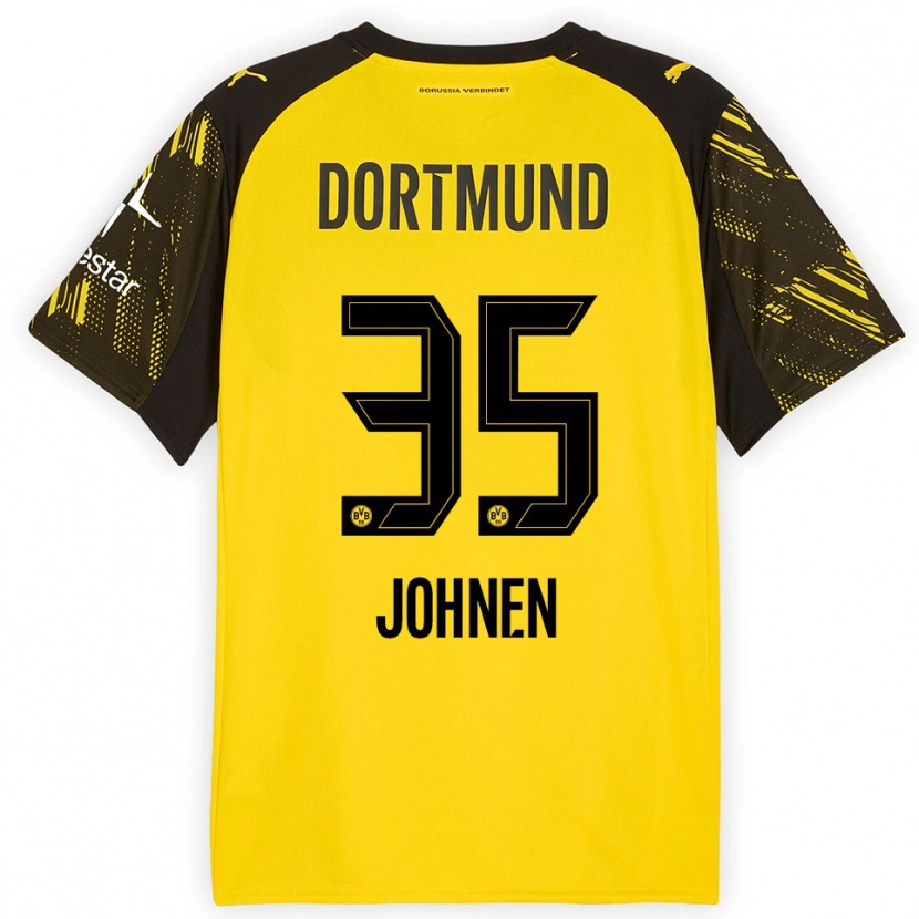 Danxen Kinder Marcel Johnen #35 Gelb Schwarz Heimtrikot Trikot 2025/26 T-Shirt