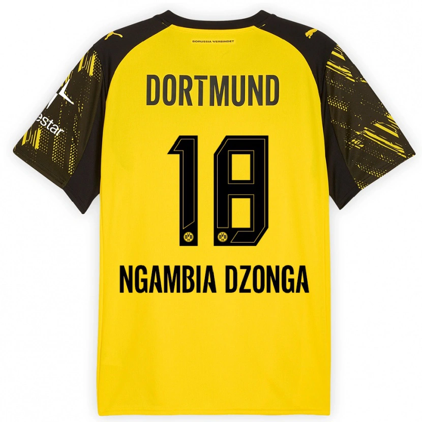 Danxen Kinder Diego Ngambia #18 Gelb Schwarz Heimtrikot Trikot 2025/26 T-Shirt