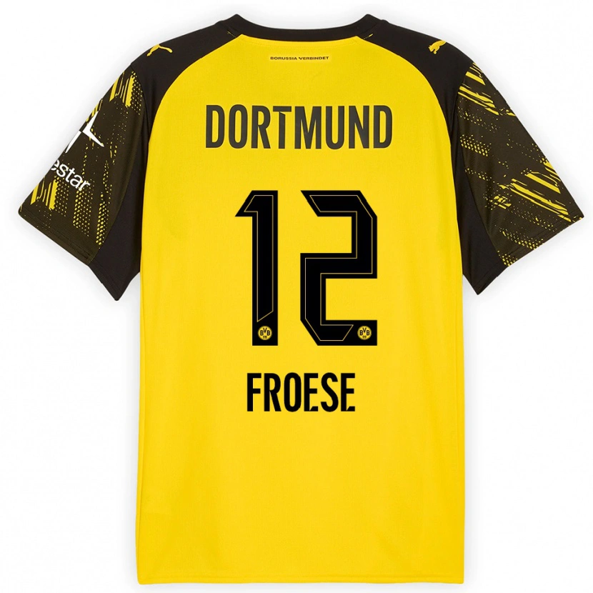 Danxen Kinder Julien Froese #12 Gelb Schwarz Heimtrikot Trikot 2025/26 T-Shirt