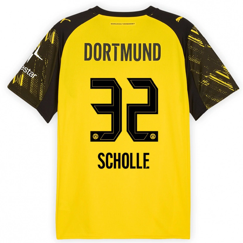 Danxen Kinder Mia Scholle #32 Gelb Schwarz Heimtrikot Trikot 2025/26 T-Shirt