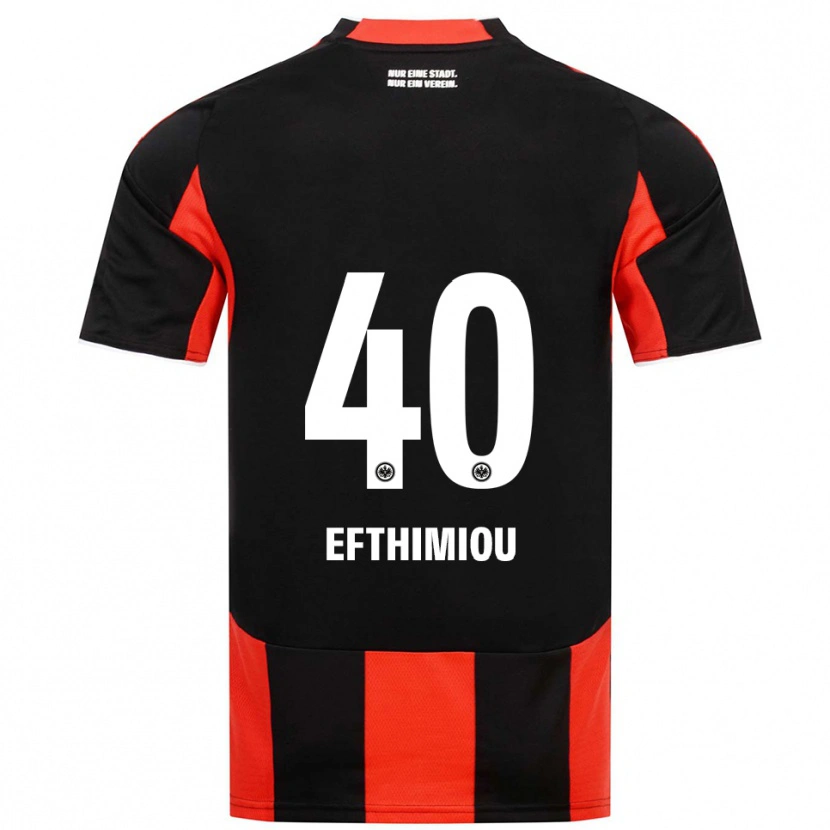 Danxen Kinder Sissis Efthimiou #40 Schwarz Rot Heimtrikot Trikot 2025/26 T-Shirt
