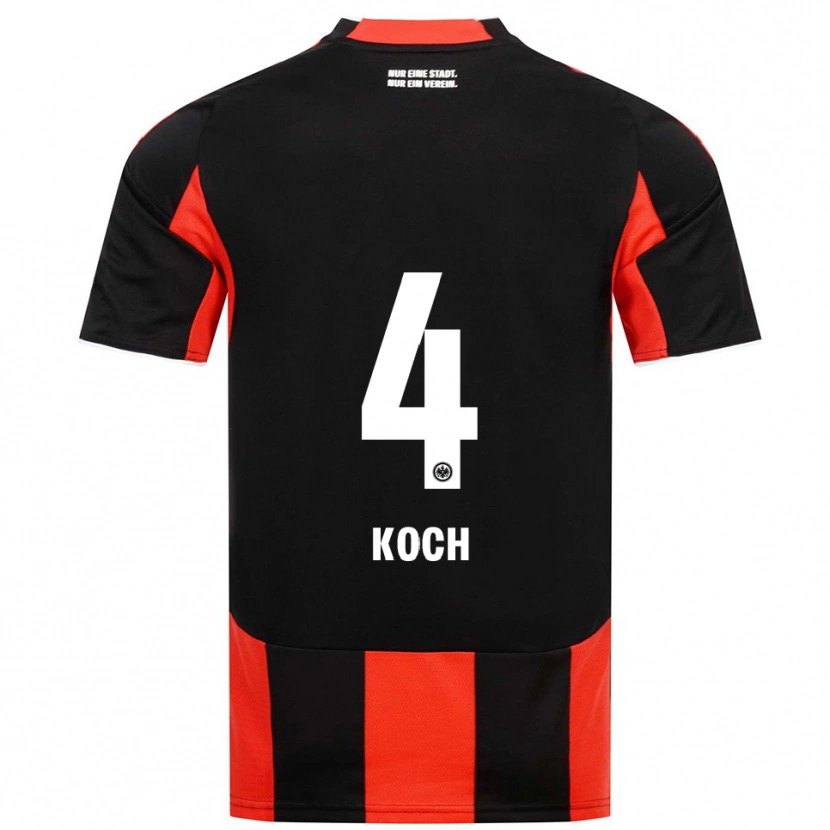 Danxen Kinder Robin Koch #4 Schwarz Rot Heimtrikot Trikot 2025/26 T-Shirt