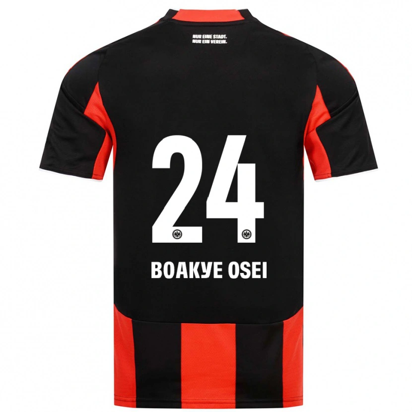 Danxen Kinder Derek Boakye Osei #24 Schwarz Rot Heimtrikot Trikot 2025/26 T-Shirt
