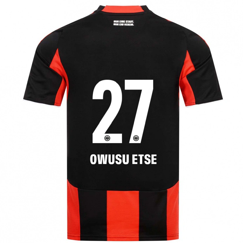 Danxen Kinder Collin Owusu Etse #27 Schwarz Rot Heimtrikot Trikot 2025/26 T-Shirt