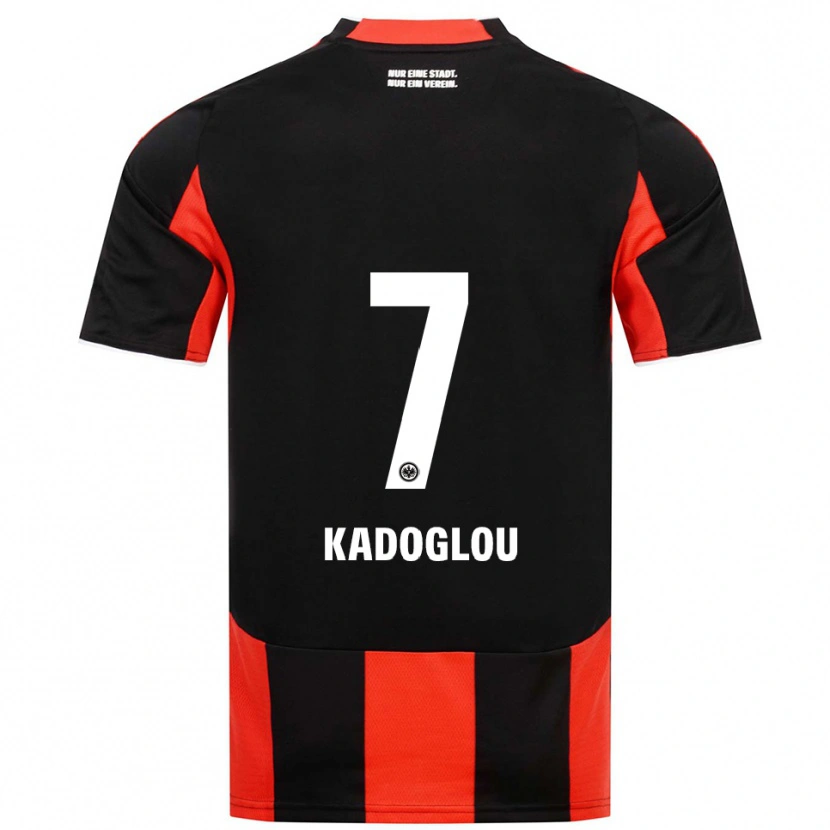 Danxen Kinder Alexandros Kadoglou #7 Schwarz Rot Heimtrikot Trikot 2025/26 T-Shirt