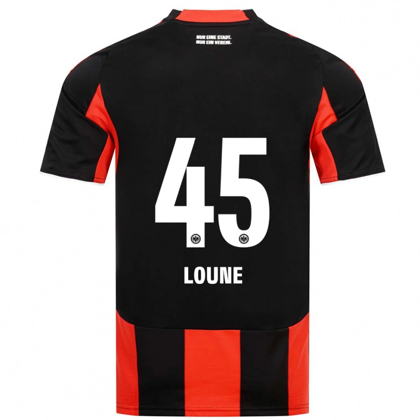 Danxen Kinder Mehdi Loune #45 Schwarz Rot Heimtrikot Trikot 2025/26 T-Shirt
