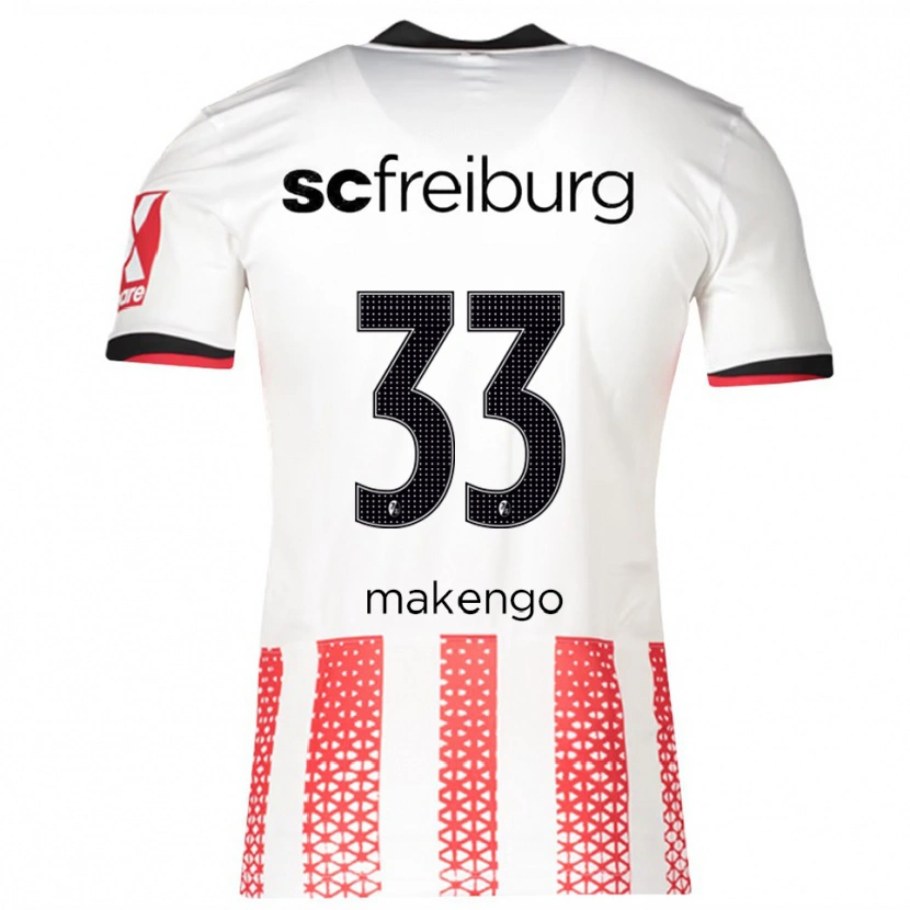 Danxen Kinder Jordy Makengo #33 Weiß Rot Heimtrikot Trikot 2025/26 T-Shirt