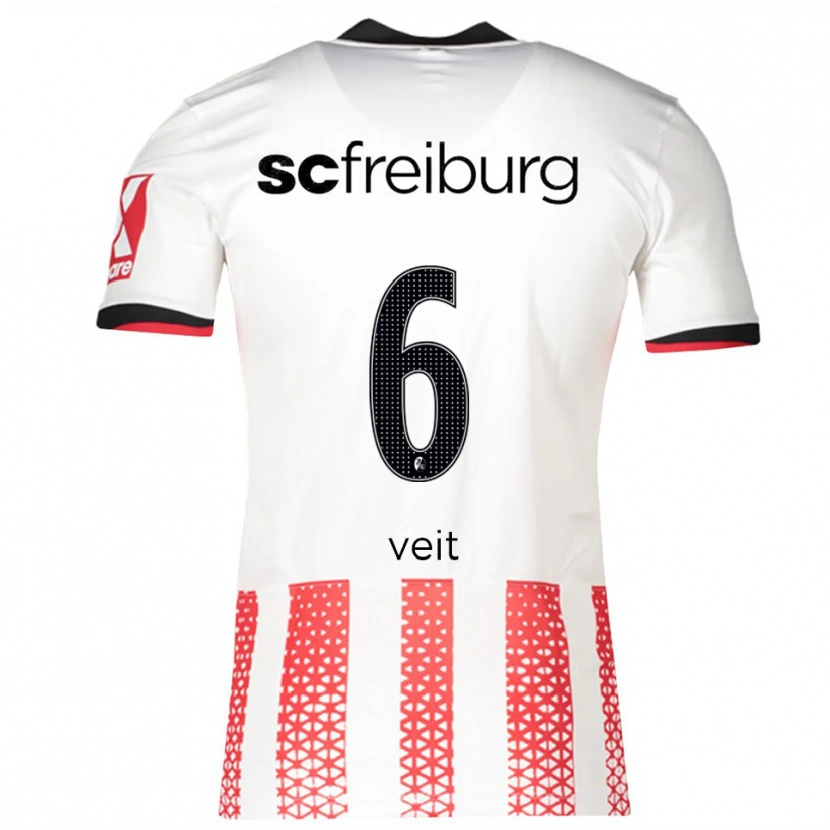 Danxen Kinder Jannik Veit #6 Weiß Rot Heimtrikot Trikot 2025/26 T-Shirt