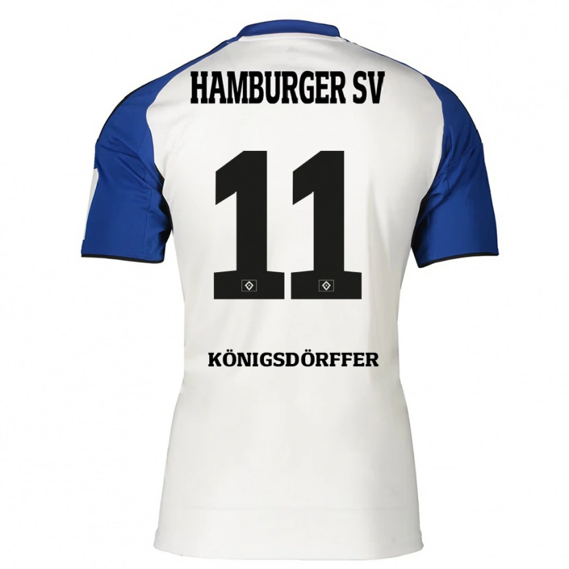 Danxen Kinder Ransford Königsdörffer #11 Weiß Blau Heimtrikot Trikot 2025/26 T-Shirt