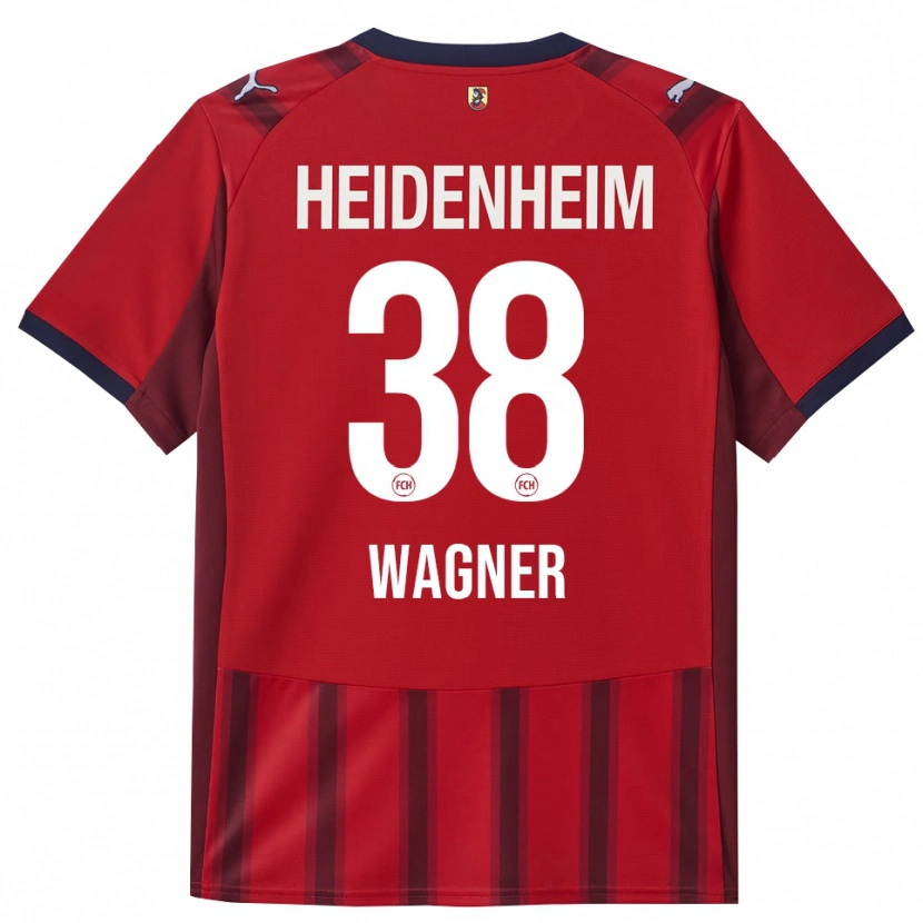 Danxen Kinder Yannik Wagner #38 Rot Marineblau Heimtrikot Trikot 2025/26 T-Shirt
