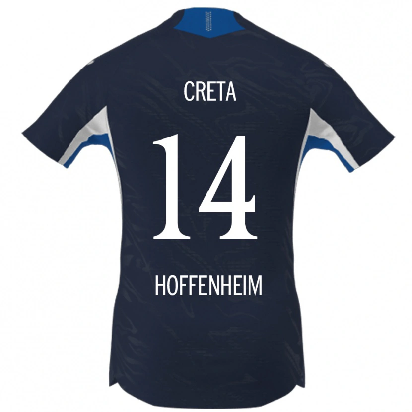 Danxen Kinder David Creța #14 Marineblau Weiß Heimtrikot Trikot 2025/26 T-Shirt