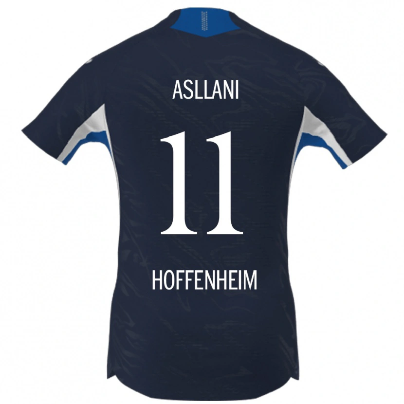 Danxen Kinder Fisnik Asllani #11 Marineblau Weiß Heimtrikot Trikot 2025/26 T-Shirt