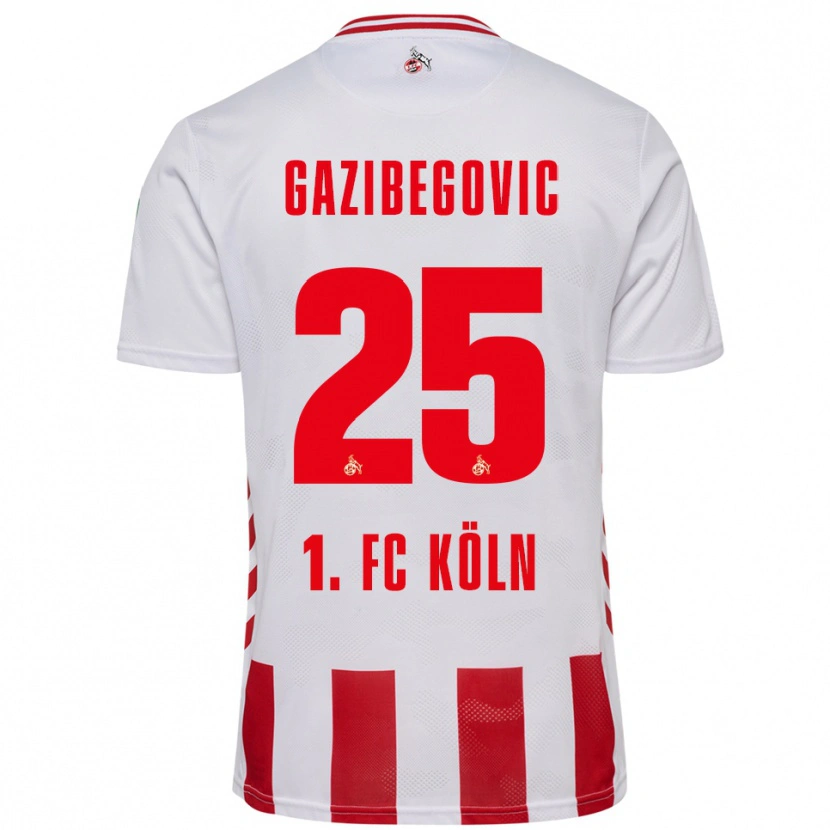 Danxen Kinder Jusuf Gazibegovic #25 Weiß Rot Heimtrikot Trikot 2025/26 T-Shirt