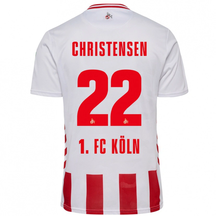 Danxen Kinder Jacob Christensen #22 Weiß Rot Heimtrikot Trikot 2025/26 T-Shirt