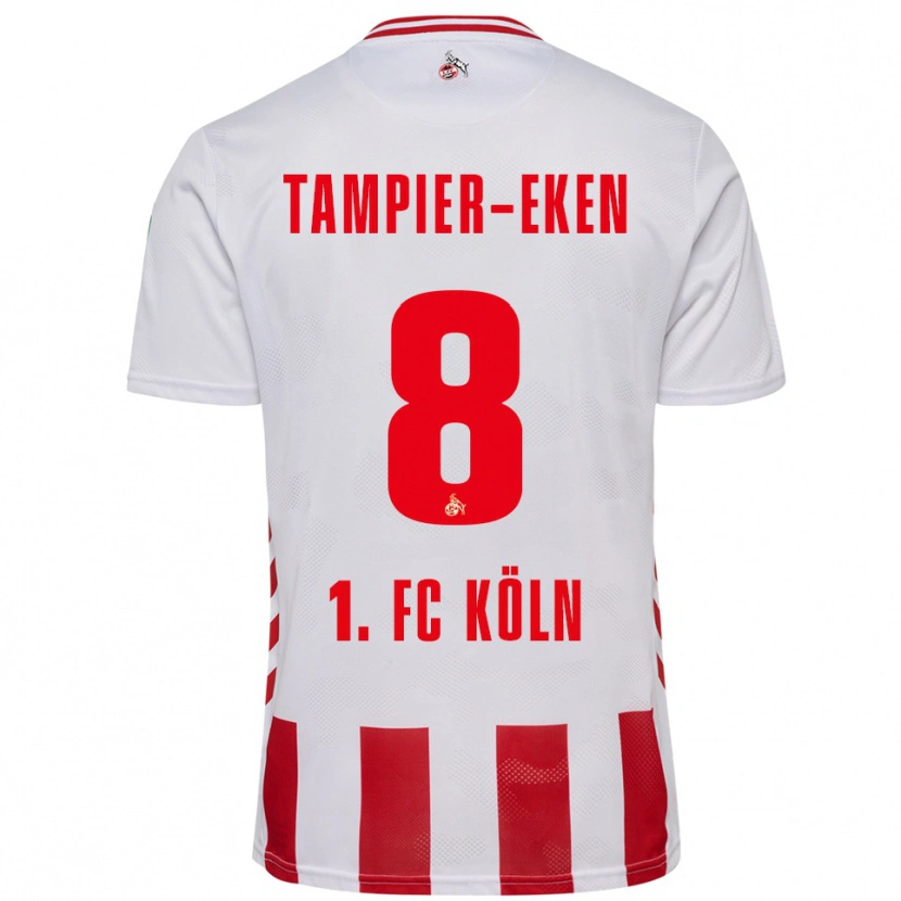 Danxen Kinder Pierre Tampier-Eken #8 Weiß Rot Heimtrikot Trikot 2025/26 T-Shirt