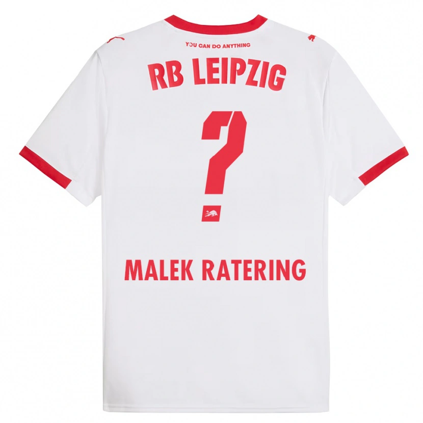 Danxen Kinder Jakob Malek Ratering #0 Weiß Rot Heimtrikot Trikot 2025/26 T-Shirt