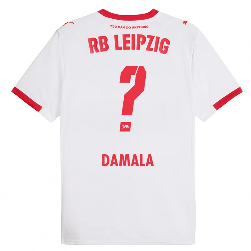 Danxen Kinder Bilal Damala #0 Weiß Rot Heimtrikot Trikot 2025/26 T-Shirt