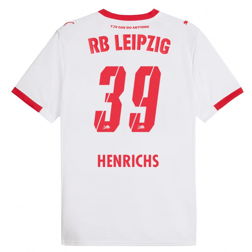 Danxen Kinder Benjamin Henrichs #39 Weiß Rot Heimtrikot Trikot 2025/26 T-Shirt