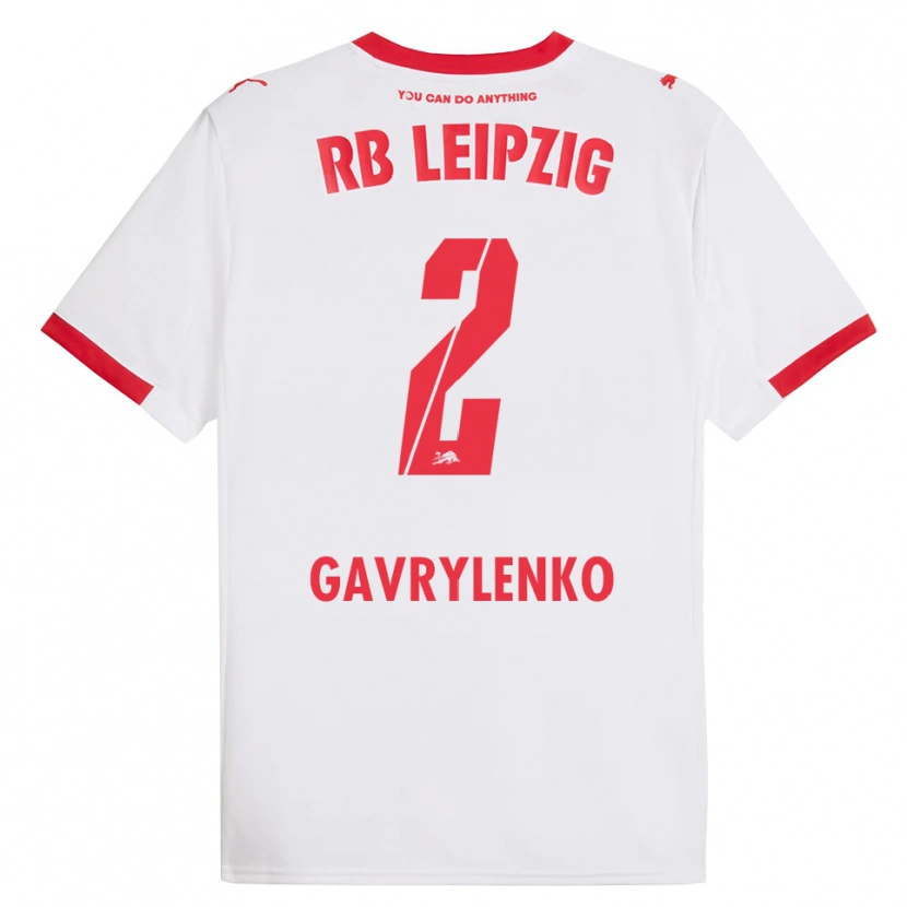 Danxen Kinder Oleksandr Gavrylenko #2 Weiß Rot Heimtrikot Trikot 2025/26 T-Shirt