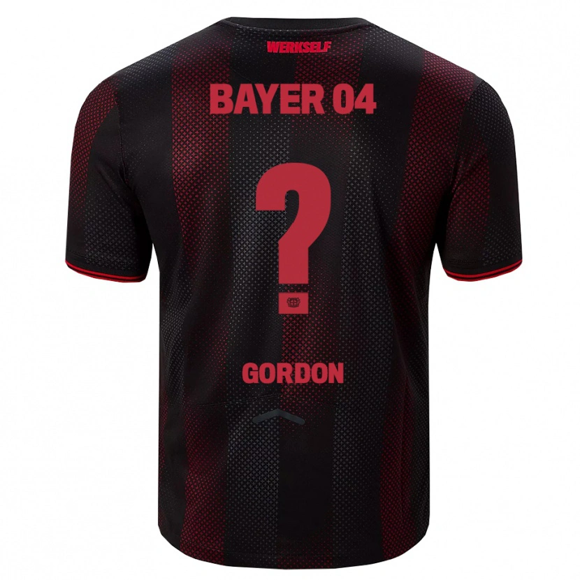 Danxen Kinder Max Gordon #0 Schwarz Rot Heimtrikot Trikot 2025/26 T-Shirt