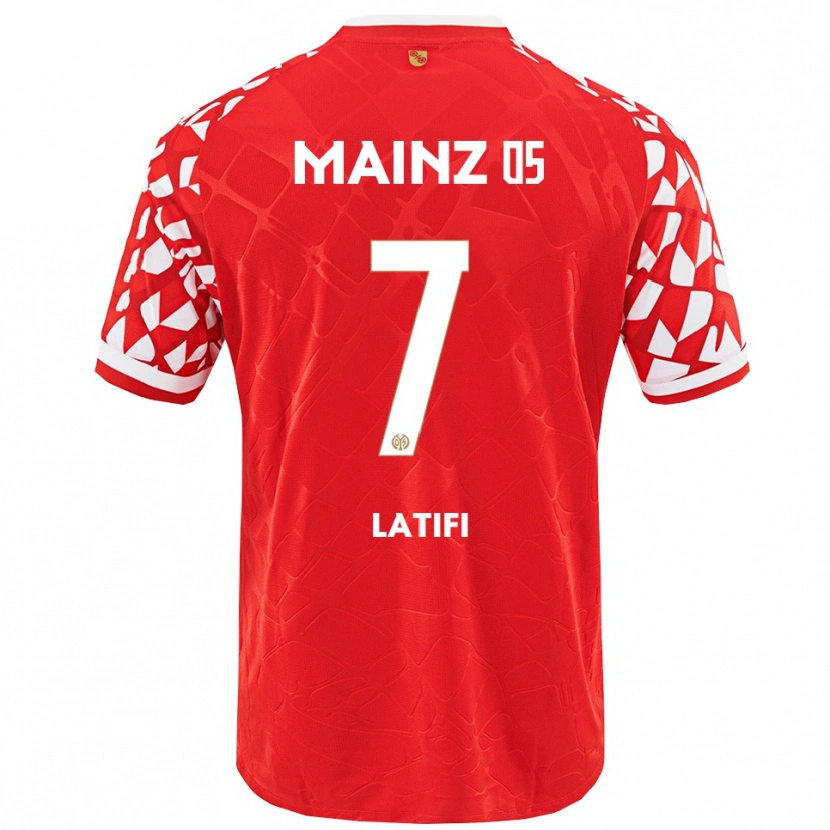 Danxen Kinder Artan Latifi #7 Rot Weiß Heimtrikot Trikot 2025/26 T-Shirt