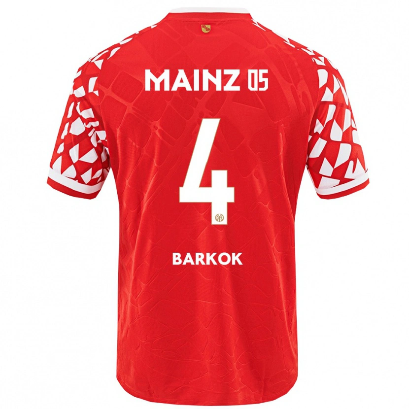 Danxen Kinder Aymen Barkok #4 Rot Weiß Heimtrikot Trikot 2025/26 T-Shirt