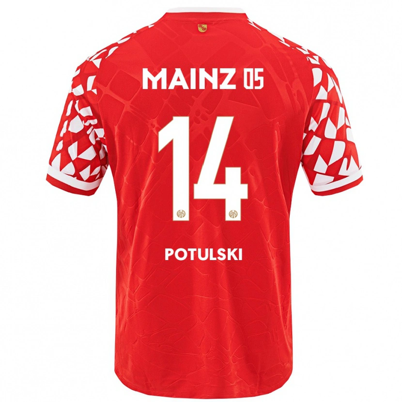 Danxen Kinder Kacper Potulski #14 Rot Weiß Heimtrikot Trikot 2025/26 T-Shirt