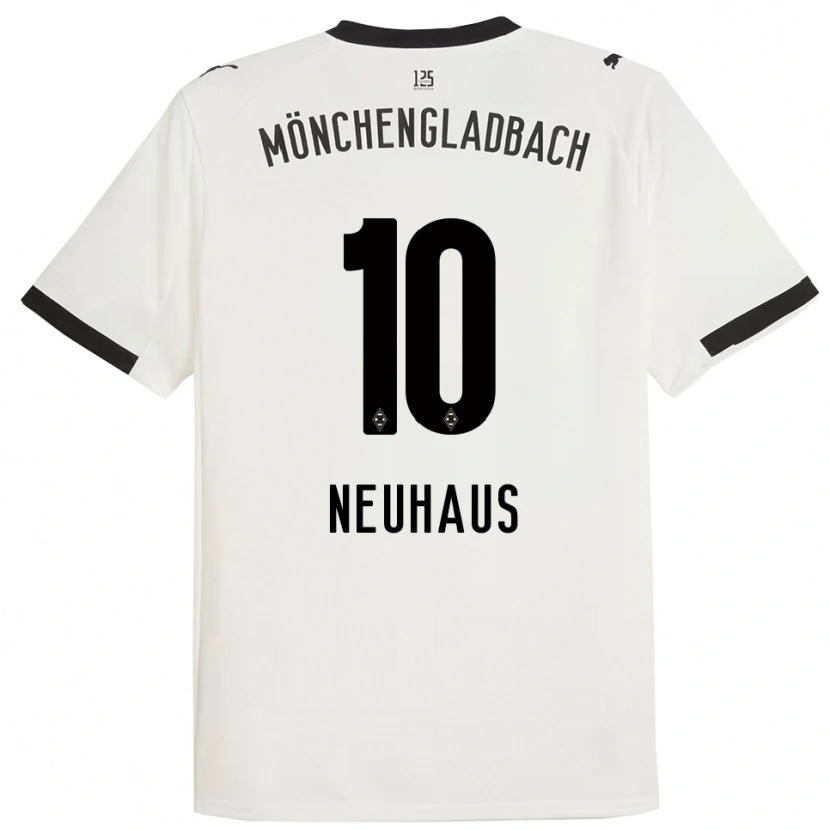 Danxen Kinder Florian Neuhaus #10 Weiß Schwarz Heimtrikot Trikot 2025/26 T-Shirt