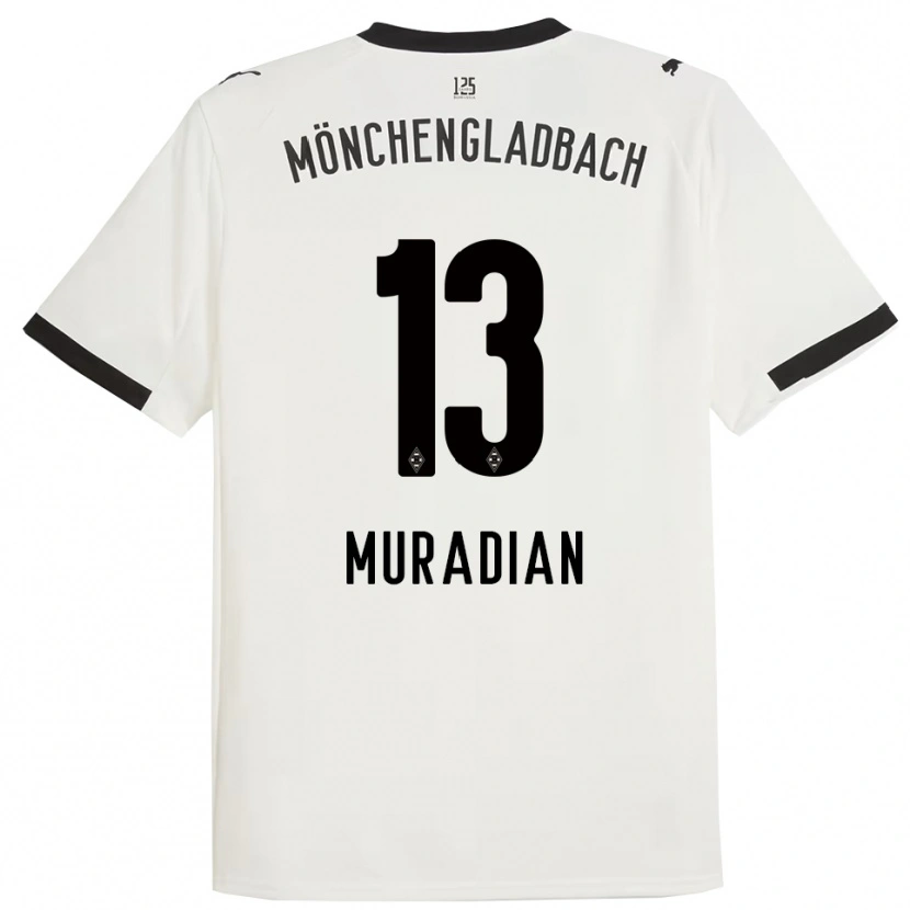 Danxen Kinder Artem Muradyan #13 Weiß Schwarz Heimtrikot Trikot 2025/26 T-Shirt
