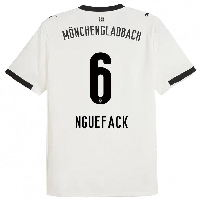 Danxen Kinder Mathieu Nguefack #6 Weiß Schwarz Heimtrikot Trikot 2025/26 T-Shirt