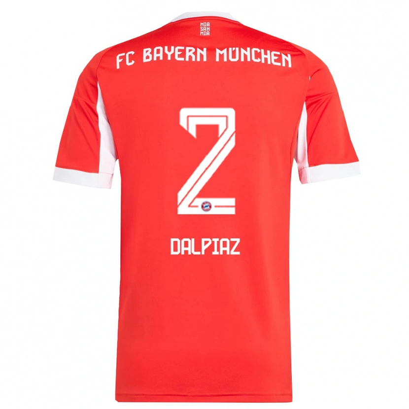 Danxen Kinder Magnus Dalpiaz #2 Rot Weiß Heimtrikot Trikot 2025/26 T-Shirt