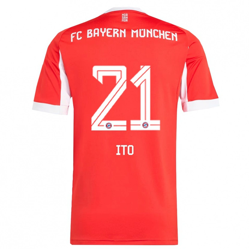 Danxen Kinder Hiroki Ito #21 Rot Weiß Heimtrikot Trikot 2025/26 T-Shirt