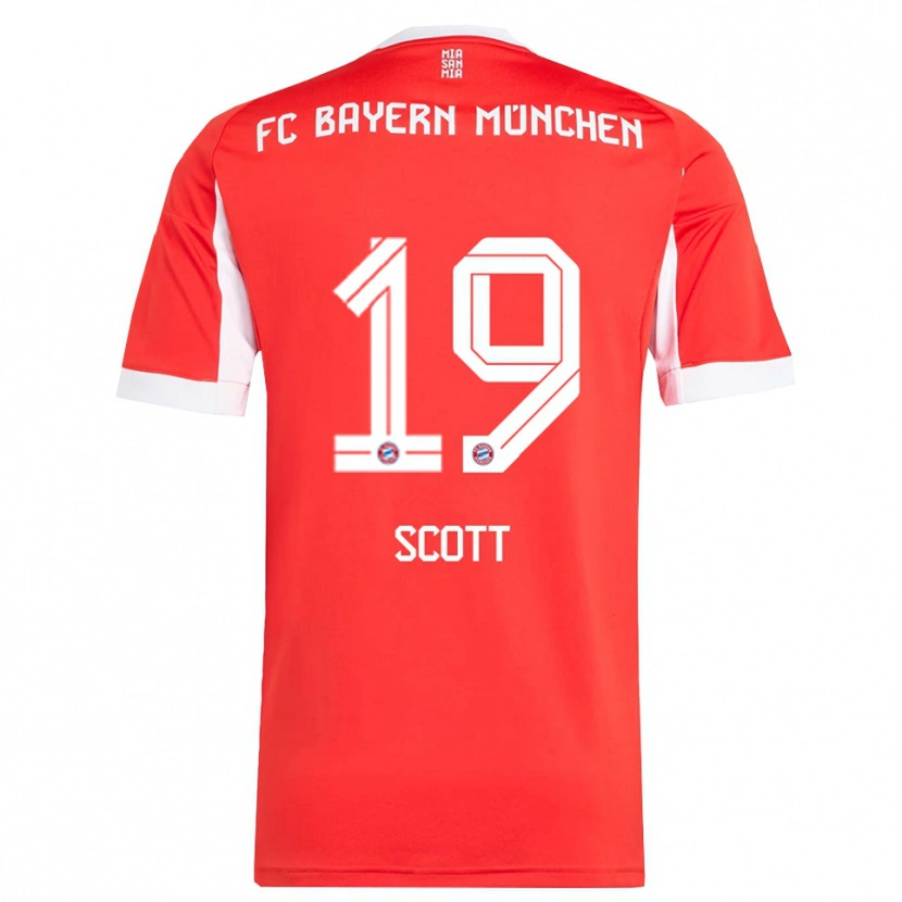 Danxen Kinder Michael Scott #19 Rot Weiß Heimtrikot Trikot 2025/26 T-Shirt