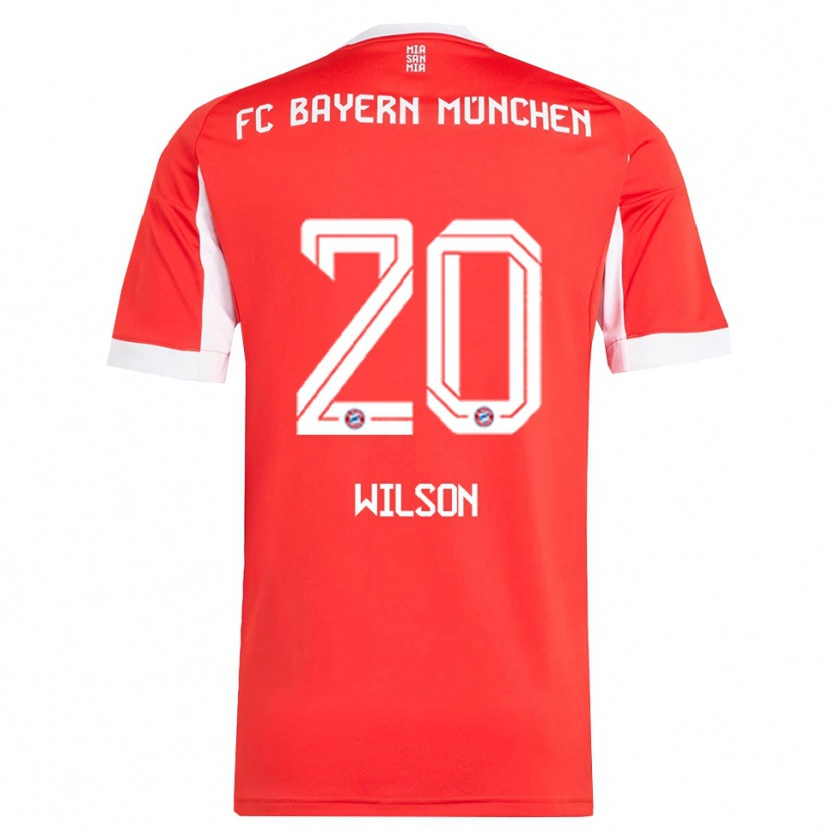 Danxen Kinder Oluwaseyi Wilson #20 Rot Weiß Heimtrikot Trikot 2025/26 T-Shirt