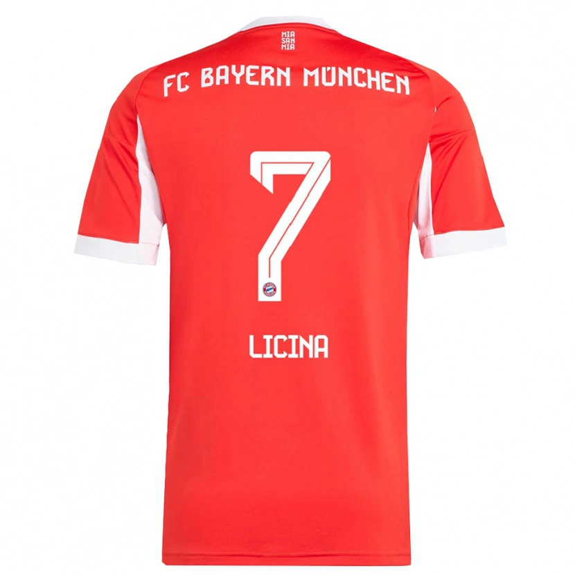Danxen Kinder Adin Licina #7 Rot Weiß Heimtrikot Trikot 2025/26 T-Shirt