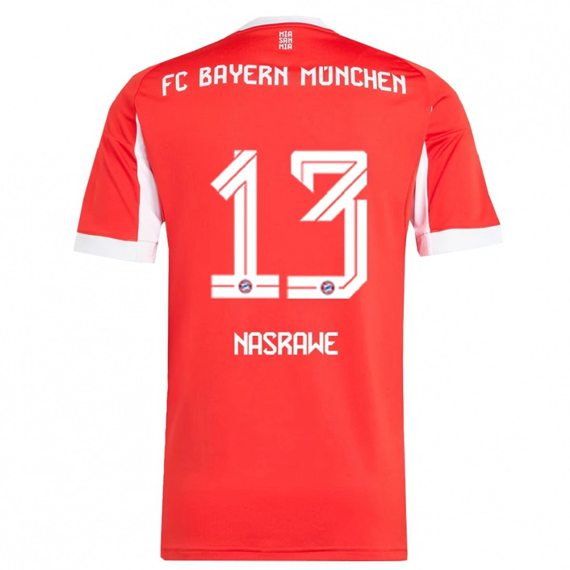 Danxen Kinder Jussef Nasrawe #13 Rot Weiß Heimtrikot Trikot 2025/26 T-Shirt